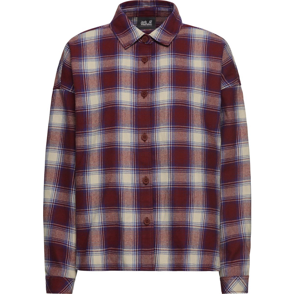 Jack Wolfskin Baja Flannel Shirt W check merlot (T0602) 2XL A65077_T0602_A14