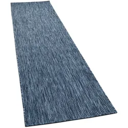 KADIMA DESIGN Teppich Kurzflor Unifarben Wohnzimmer schmutzabweisend Dunkelblau Läufer 80x250 | 100% Polypropylen, Rücken aus Polypropylen | pflegeleicht