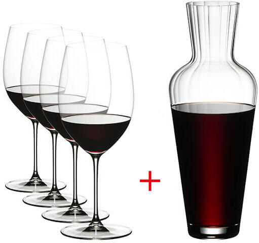 Riedel Veritas Cabernet Merlot Mosel Decanter & Set Of 4 Glasses