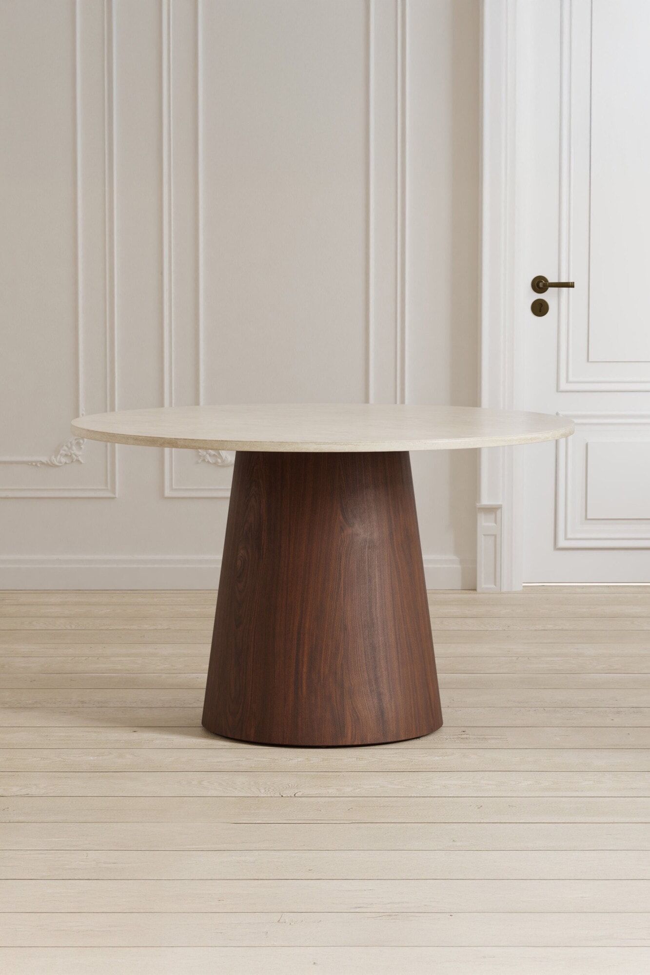 Esstisch VENTURE HOME "Lanzo, runde Esstafel für den täglichen Einsatz", braun (beige, natur dunkel, natur dunkel, beige), B:120cm H:75cm T:120cm, Tische, Esstisch, Küchentisch, rund, skandinavisch, stabil (Ø120 cm) beige, natur dunkel, natur dunkel, beig