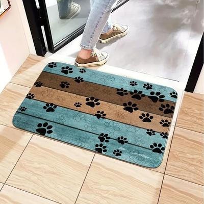 Inspired Living Cat Paw Print Doormat Absorbent Door Mat Washable Entryway Rug 6 80x120cm