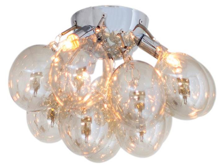 Plafonnier Gross argent et miel 3xG9x40W en verre\, dimensions : 20x30x30 cm\, IP20\, par Rydens