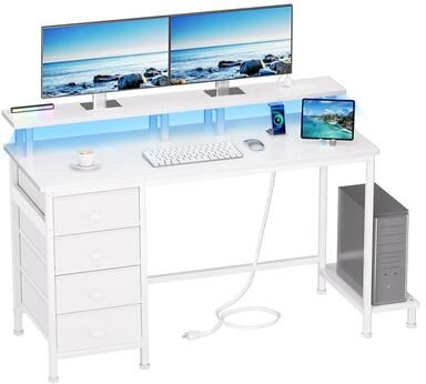 No Computer Desk with 4 Fabric Drawers