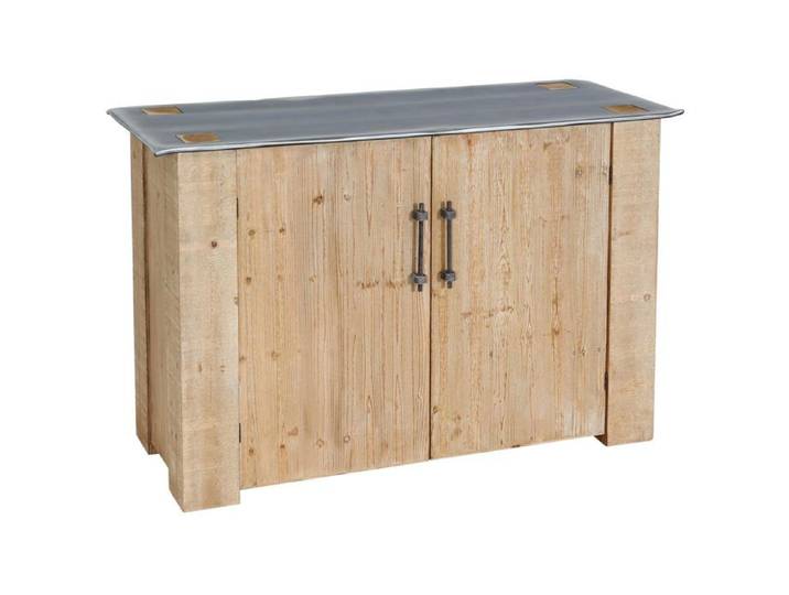 Buffet industriel en bois massif 120 cm avec tiroir et rangement style metal 04_0010233