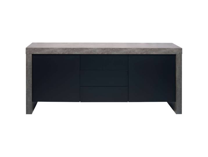 Sideboard Mill Betongrau, Schwarz Holzwerkstoff B 188 H 79 cm - Sideboard