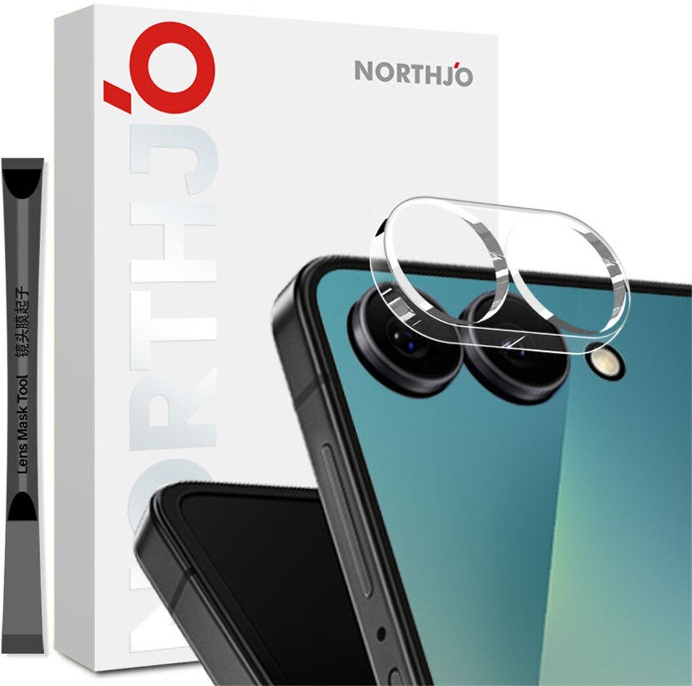 Samsung Galaxy Z Flip8 NORTHJO Hærdet Kameralinsebeskyttelsesglas - Gennemsigtig
