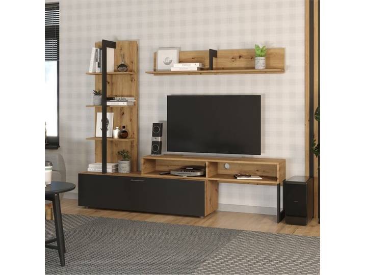 Ensemble Komodee MOLDE SET1 Chêne Wotan Noir 37 x 205 x 174 cm