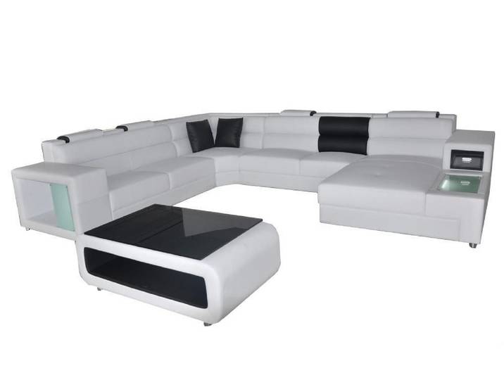 JVmoebel Wohnlandschaft Kreatives Leder Ecksofa mit Boxspringpolsterung und LED-Beleuchtung, Made in Europa