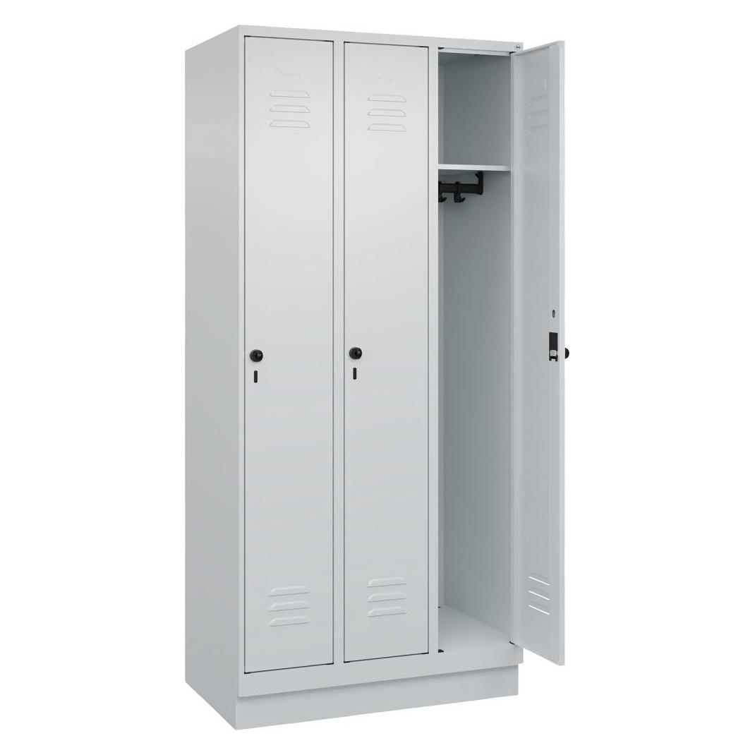 C+P CP Spind Classic PLUS lichtgrau 080020-30 S10009, 3 Schliessfächer 90,0 x 50,0 x 195,0 cm (90 cm, 195 cm) (080020-30|S10009)