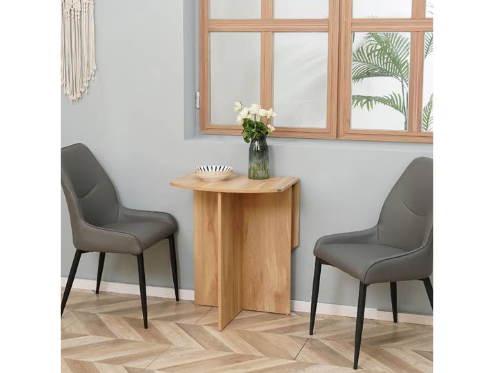 HOMCOM Table Pliante Bois Chêne 90x60x74cm