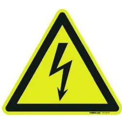 Warnzeichen, Warnung vor elektrischer Spannung, Schenkellänge 30 cm, 1 Aufkleber