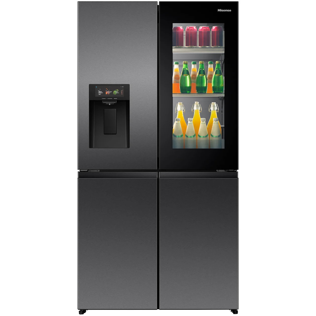 Hisense RQ600P7SKE Amerikaanse Side-by-Side Koelkast, Zwart