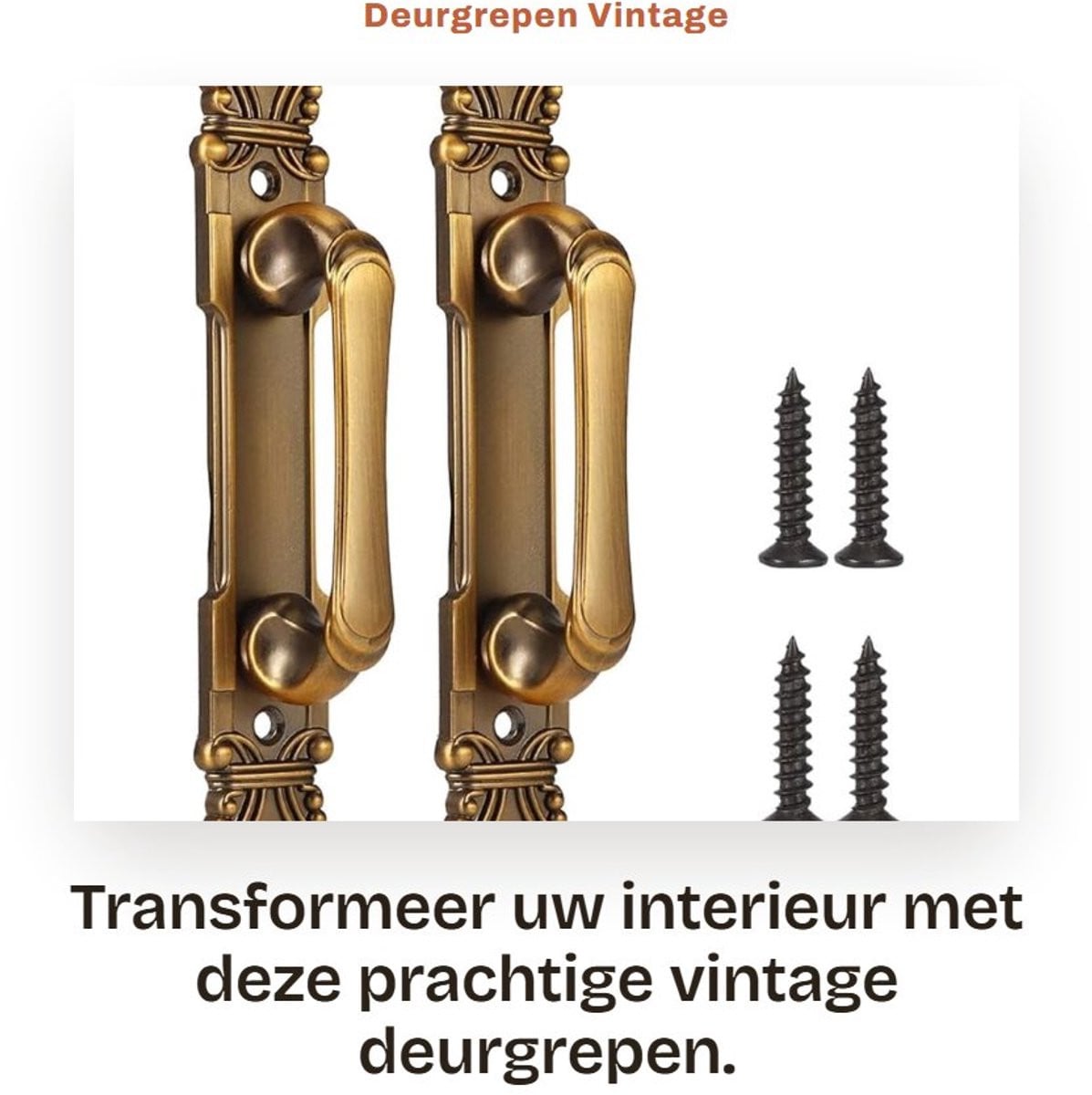 Dailygoods Deurgreep Vintage - Antieke meubelgreep in retro design