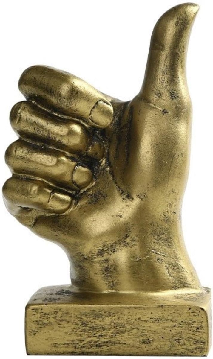 Elegant Hand Gebaar Ornament - Abstract Beeldje voor Woonkamer Decoratie - Goud