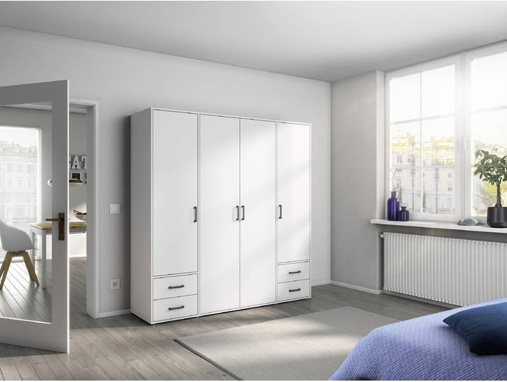 Drehtürenschrank Voyager 187cm Weiß/Alpinweiß Premium