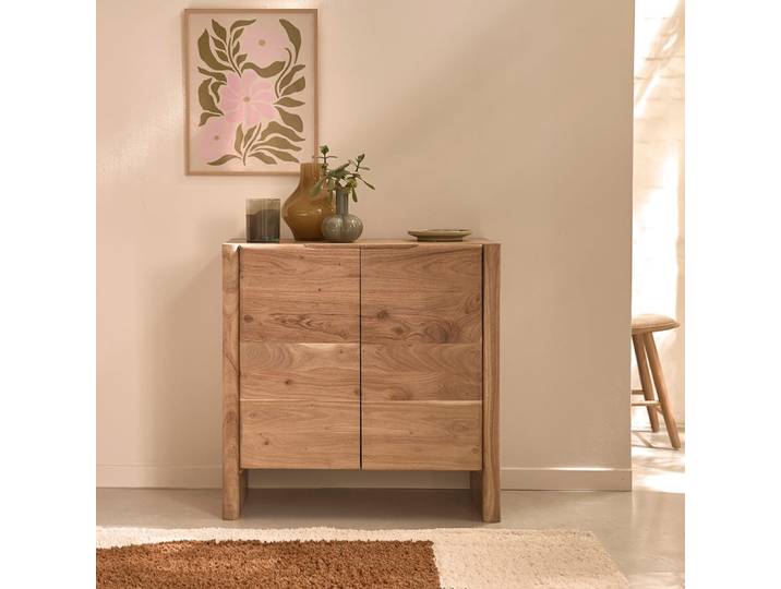 Buffet 2 portes en acacia massif naturel l80