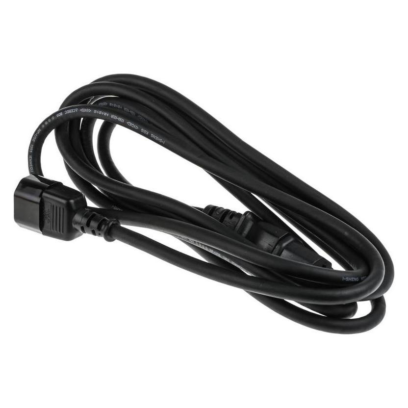RS PRO Netzkabel Schwarz 3m, IEC C14 / IEC C15 (3 m) (1230953)