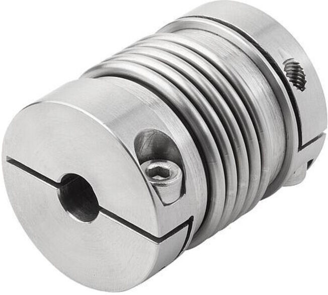KIPP Accouplement soufflet métallique Gr.5 6mm x 6mm 25mm acier inoxydable (K1880.0050250606)