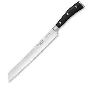 Wüsthof Brotmesser Classic Ikon 1040331123, 23 cm Edelstahlklinge mit Doppelwellenschliff, Kunststoffgriff