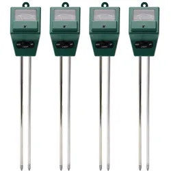 Casativo 4er-Set 3in1 Pflanzenerde Messgerät, Bodentester, Thermometer + Hygrometer, Mehrfarbig
