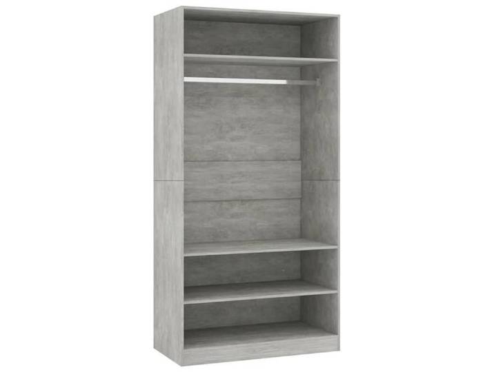 SALE 2025 Garde-robe chambre - MOOD - Gris cement 100 x 50 x 200 cm - Aggloméré - armoire pour vêtements Chill6406126