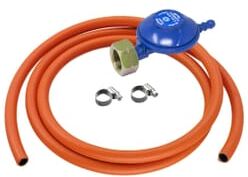 Calor 29mbar Butane Screw-On Regulator Kit – Low Pressure, 2m Hose & Clips