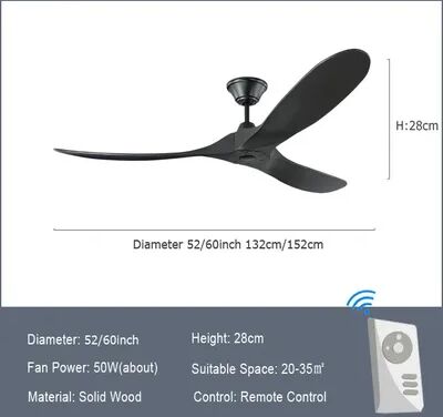 On Spot Shop Modern Outdoor Indoor Ceiling Fan With Remote Control, Energy DC Motor & Solid Wood Blades, Silent & Stylish Airflow mold 2 dia 42inch 108cm