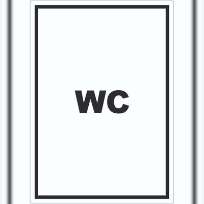 HB-Druck WC Aufkleber mit Text Toilette Klo hochkant A7 (74x105mm)
