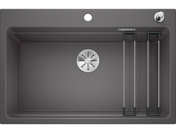 Blanco Granitspüle ETAGON 8, eckig, 51/78 cm, (1 St), inklusive 2 Gratis ETAGON-Schienen aus Edelstahl