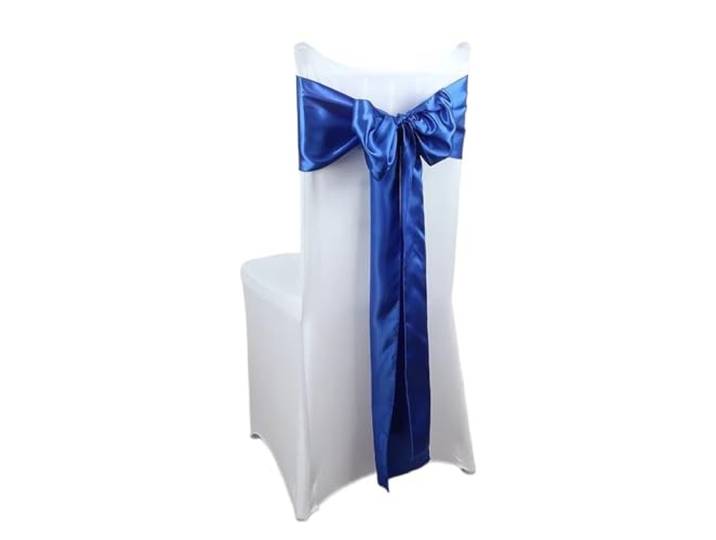 Stuhlschleifen für Hochzeiten 10/50PCS Hochzeit Satin Stuhl Schärpen Einstellung Grün Bögen Bänder for Bankett Party Gang Band Dekor(Blue,50pcs)