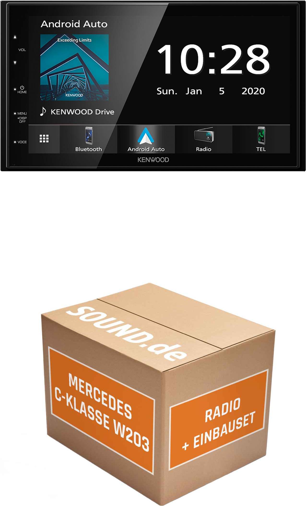 Autoradio Einbaupaket Kenwood DMX5020BTS passend für Mercedes C-Klasse W203 | Apple CarPlay Android Auto