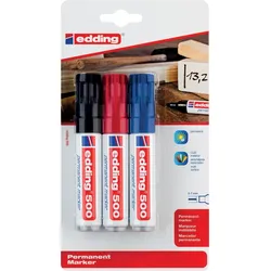 edding 500 Permanentmarker schwarz (3er Blister)
