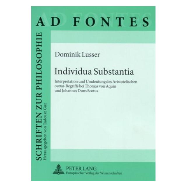 Peter Lang Individua Substantia (Deutsch, Softcover, Dominik Lusser) (7213709)