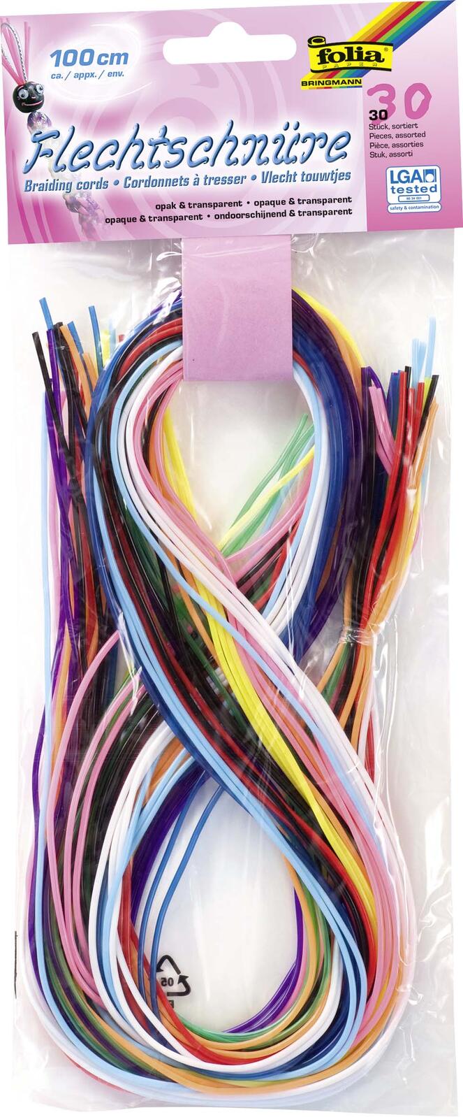 folia Bastelset Flechtschnüre Basic Mix 731030