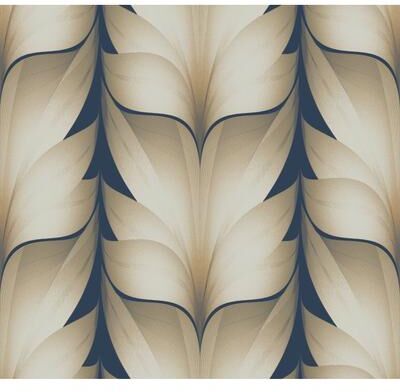 Candice Olson Lotus Light Stripe Navy Wallpaper