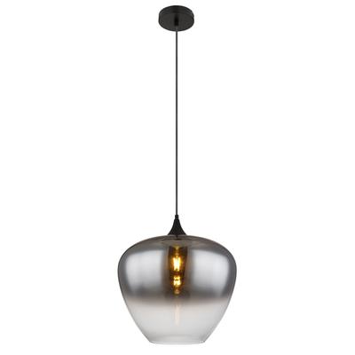GLOBO LIGHTING Hängeleuchte "MAXY", silber (schwarz, transparent), 1, Ø 40cm H: 120cm, 1 Stk., Leuchten, Hängelampe Glas gefärbt, klar verlaufend, Esszimmer Esstisch, Hängeleuchte