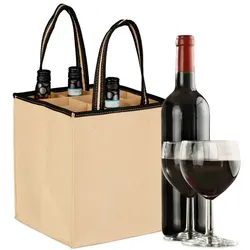 Relaxdays Flaschentasche für 9 Flaschen Filz Beige,Schwarz