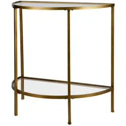 Beistelltisch Goddess Metall und Glas, klassisch elegant, goldfarben antik, organische Form