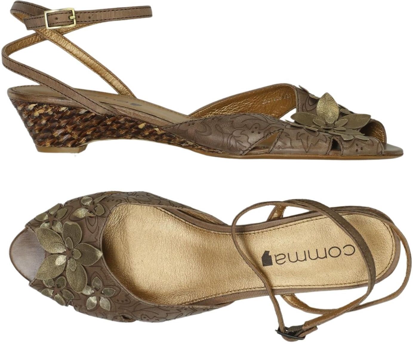 Comma Damen Sandalen, Braun, Gr. EU 39, Leder - Second Hand