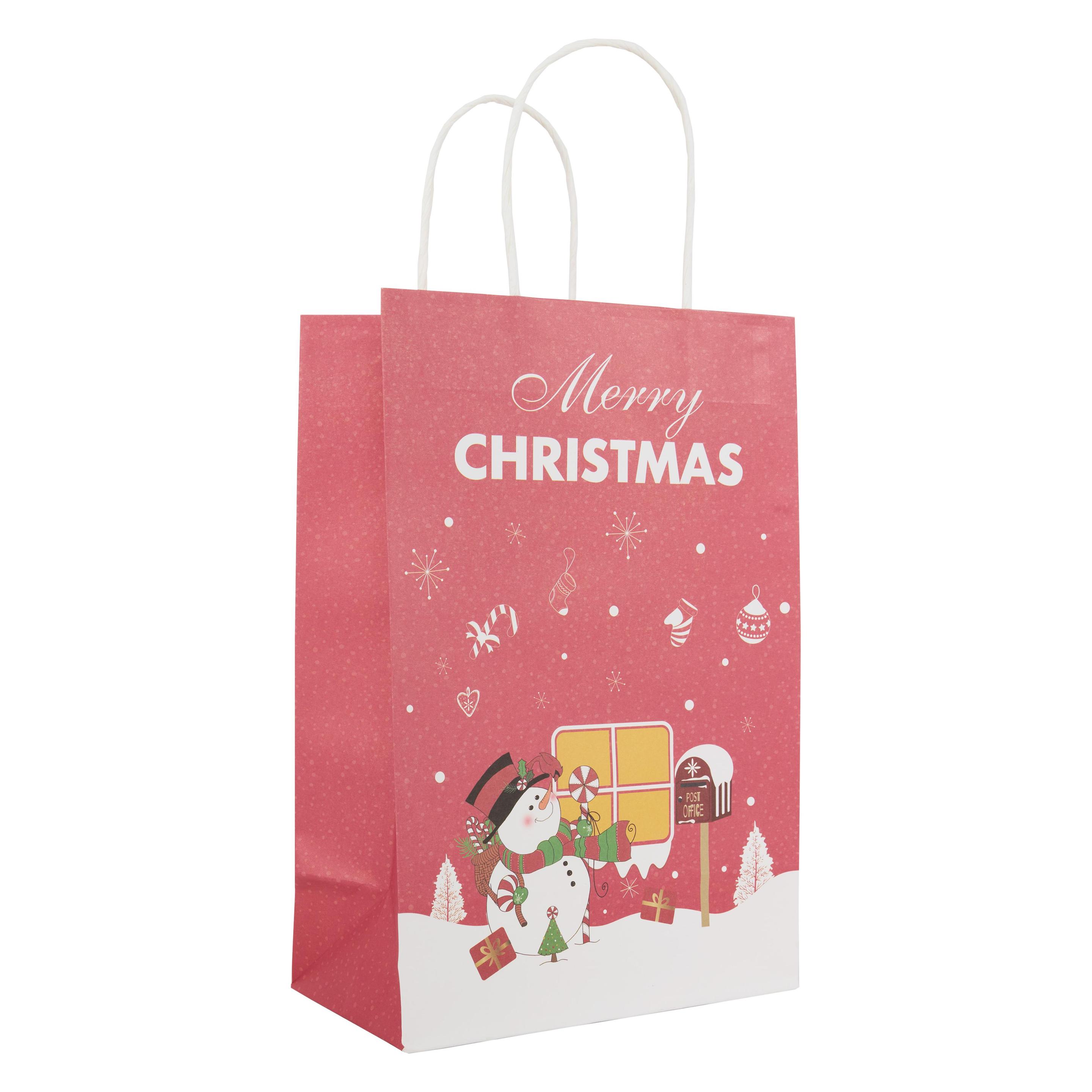 Idena Geschenktasche Weihnachten Häuschen Merry Christmas mehrfarbig 18x27x10cm (49467025)