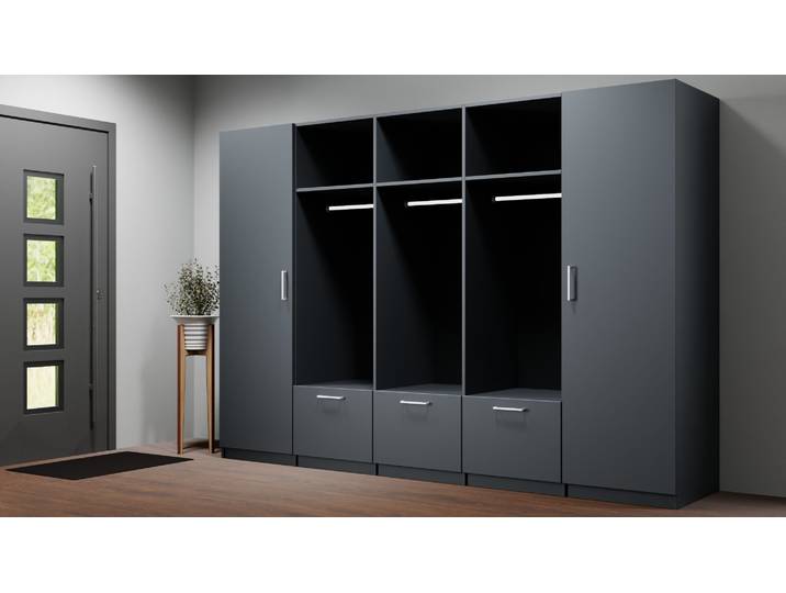 Breiter Kleiderschrank nach Maß Premium Dekore Schwarz