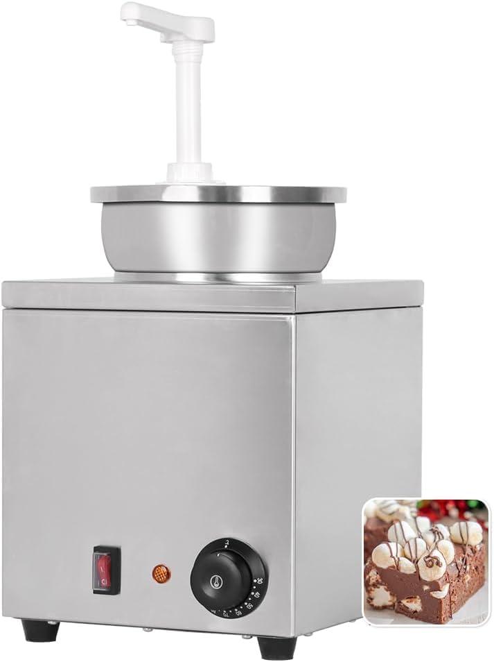 Hot Fudge Warmer 3,5L mit Pumpspender, Edelstahl, für Restaurants