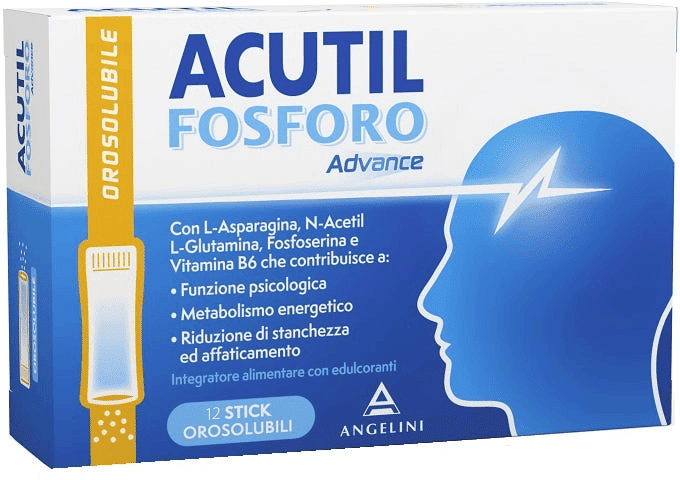 Acutil Fosforo Advance Integratore per Memoria e Concentrazione 12 Stick Orosolubili