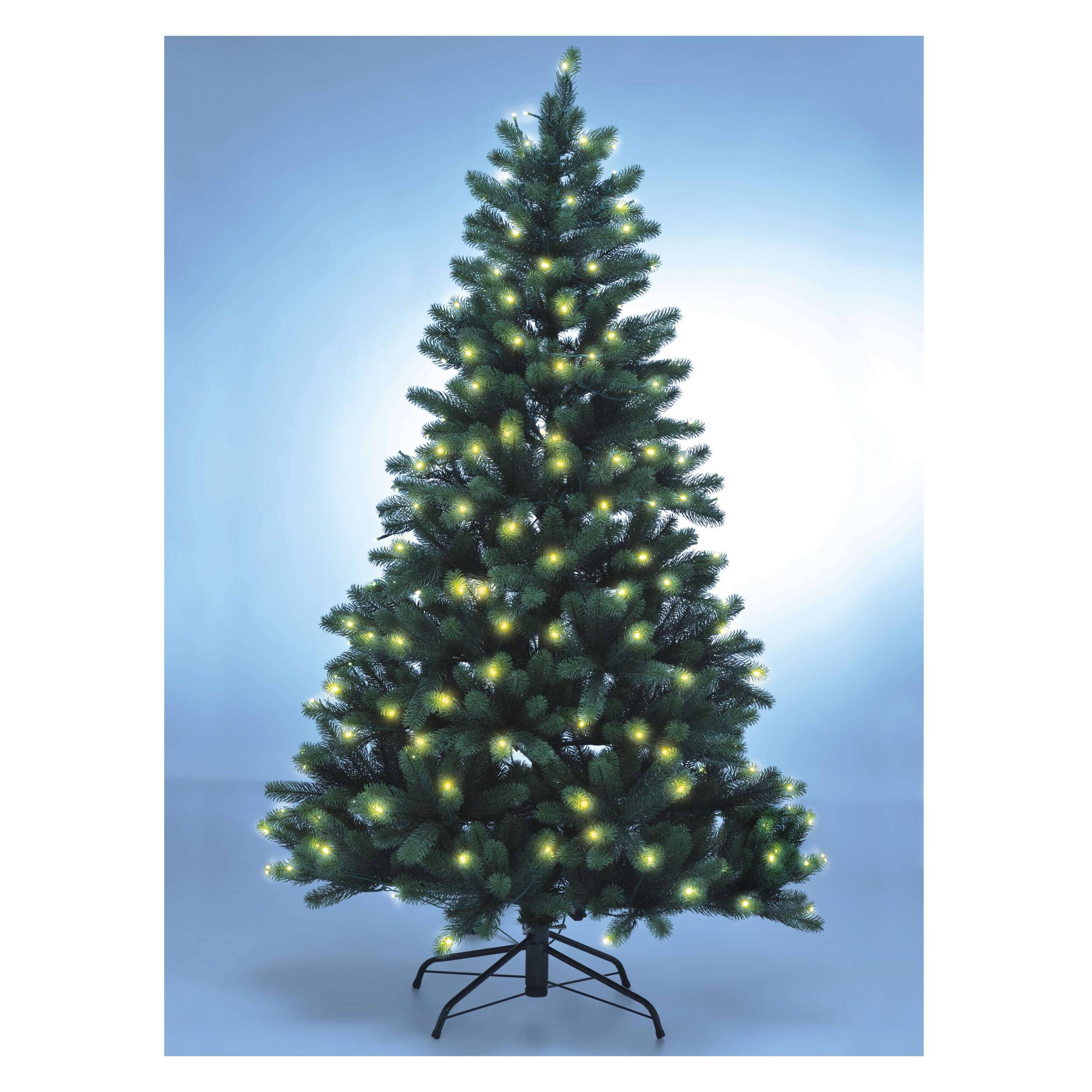 Xenotec Weihnachtsbaum mit LED-Lichterkette und Standfuss, 150 cm hoch (150 cm) (150CM)
