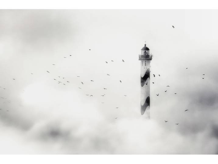 Fototapete PAPERMOON Photo-Art PIET FLOUR, DER NEBEL , bunt, B:3m L:2,23m, Vlies, Tapeten, Fototapete