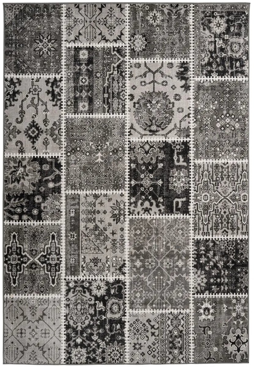 Ariya Vintage Vloerkleed Patchwork Grijs 160 x 230 cm