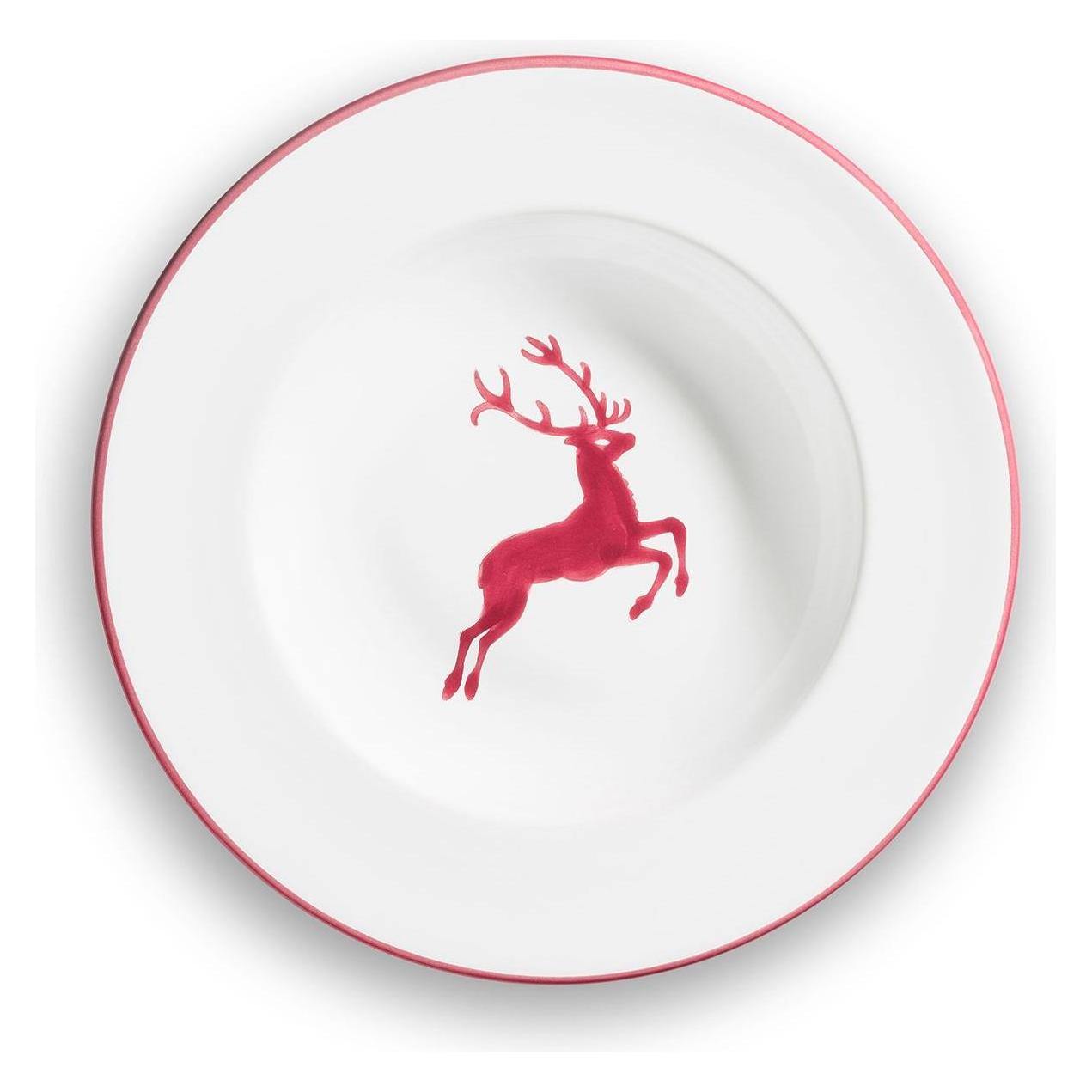 Gmundner Keramik Bordeauxr. Hirsch, Suppenteller Gourmet (Ø 24cm) (24 cm) (32746900)