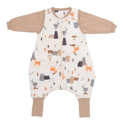 Babyschlafsack SCHLUMMERSACK "Schlafsack mit Füßen 3.5 Tog" Gr. 80, beige (bergtiere), Schlafsäcke, Baby, L: 80cm, Obermaterial: 100% Baumwolle CO., L:80cm