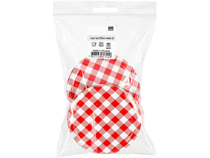 Coop Deckel Twist Off 82mm rot/weiss 4 Stück