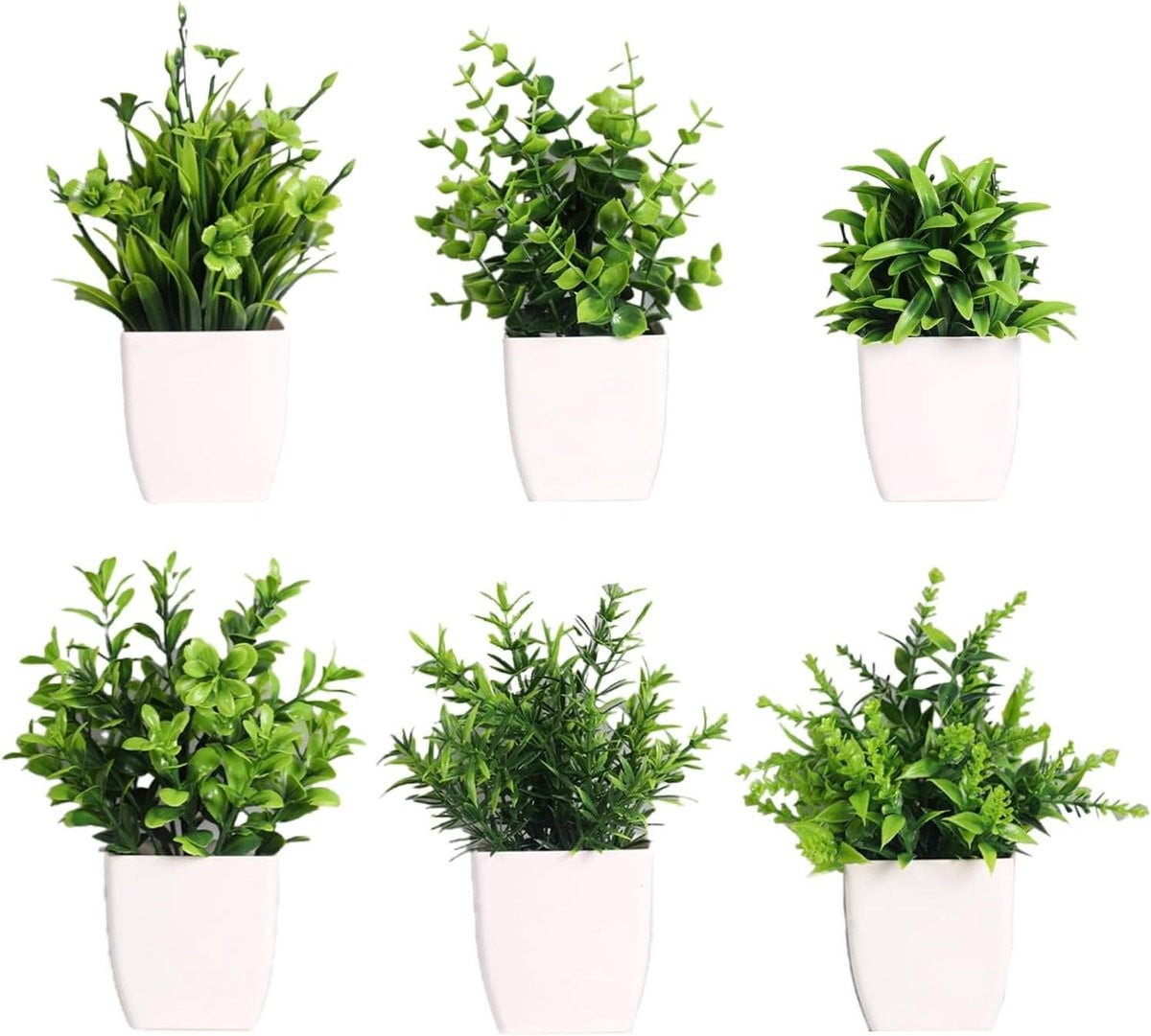 Set van 6 groene kunstplanten voor binnen decoratie